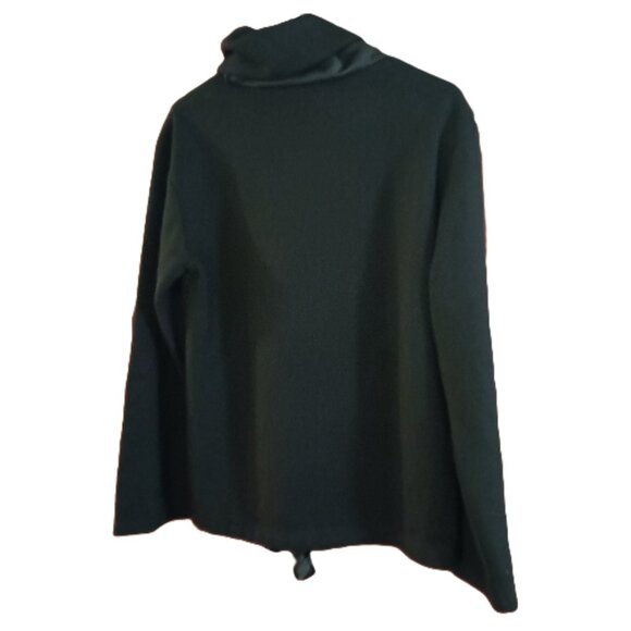 Zara Black Fleece Cowl Neck Pullover Sweatshirt Ribbon Tie Hem Women’s Small EUC - Picture 3 of 16